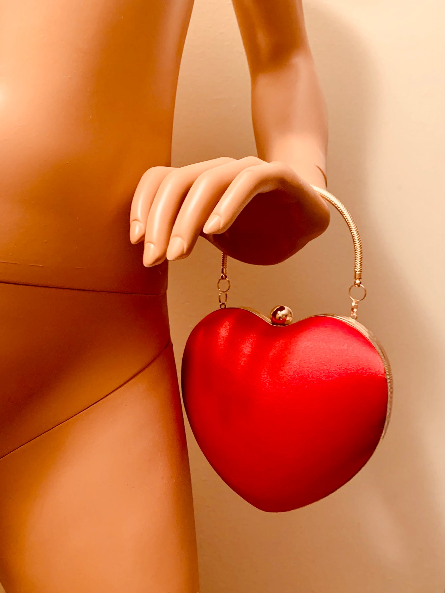 Heart-Shaped Satin Bag
